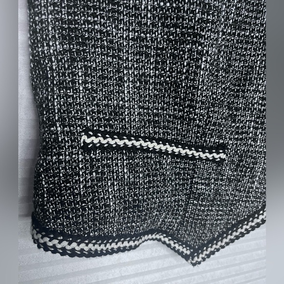 CIDER Tweed V Neck Crop Vest Black White Women’s 2XL Academia Preppy - Picture 6 of 10